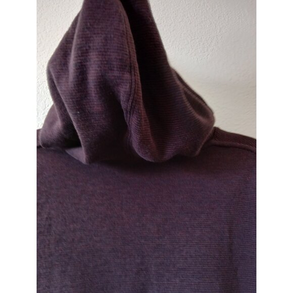 VINCE Mens Hoddie Size L/G  Burgundy Black Striped Long Sleeve Pullover - Picture 5 of 13